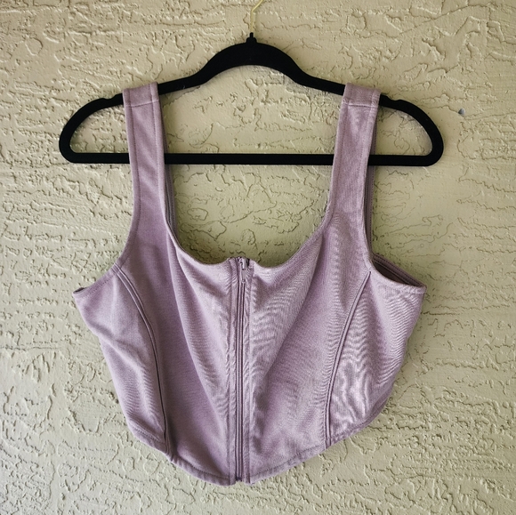 COLLUSION Tops - COLLUSION Mauve Crop Top